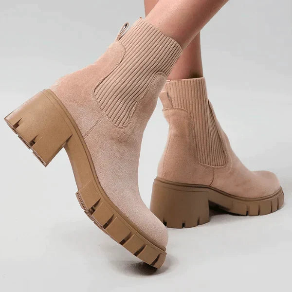 Gwendolyn - Chunky Sole Sock Boots — Naked