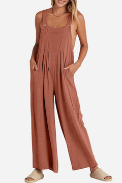 Bella - Wide Leg Dungarees — Rust