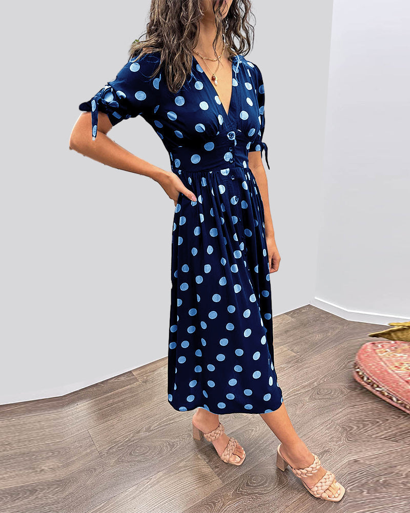Primrose - Polka Dot V Neck Midi