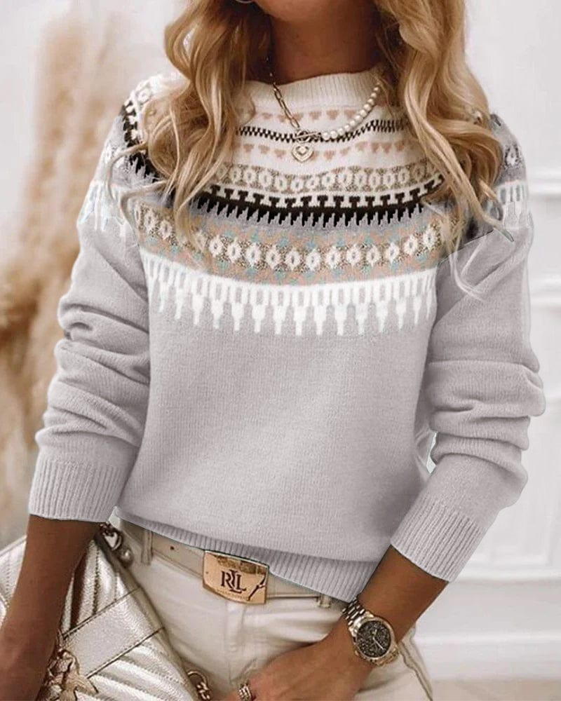 Zoe - Fair Isle Jumper — Grey