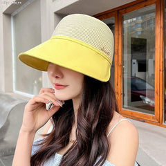Hannah - Straw Sun Hat — Yellow