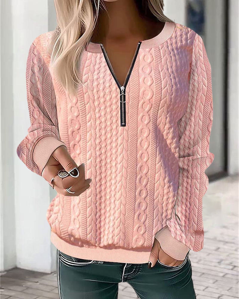 Anastasia - Cable Knit Half Zip Jumper