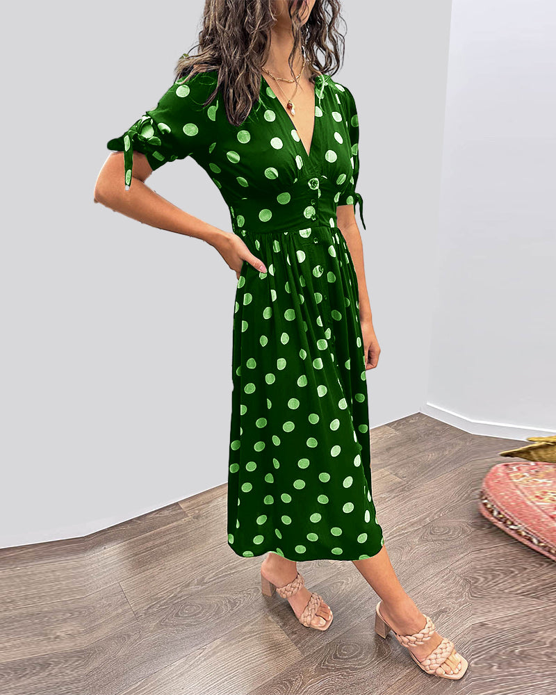 Primrose - Polka Dot V Neck Midi