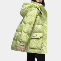 Annalise - Geometric Print Hooded Coat