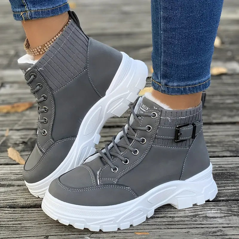 Bridget - High Top Sneaker Boots — Grey