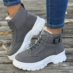 Bridget - High Top Sneaker Boots — Grey