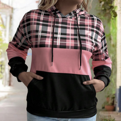 Gillian - Check Colour Block Hoodie