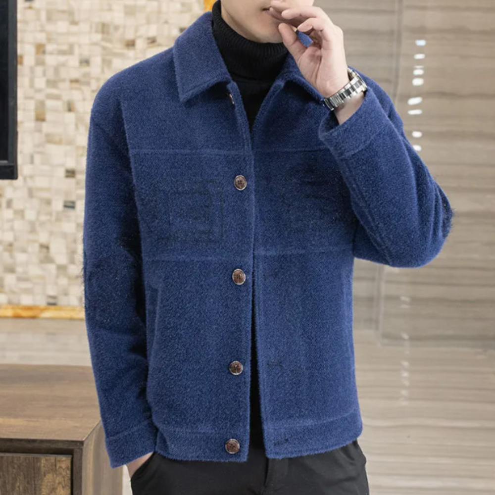Maxwell - Varsity Jacket with Letters — Blue