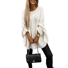 Alice - Oversized Batwing Jumper — White