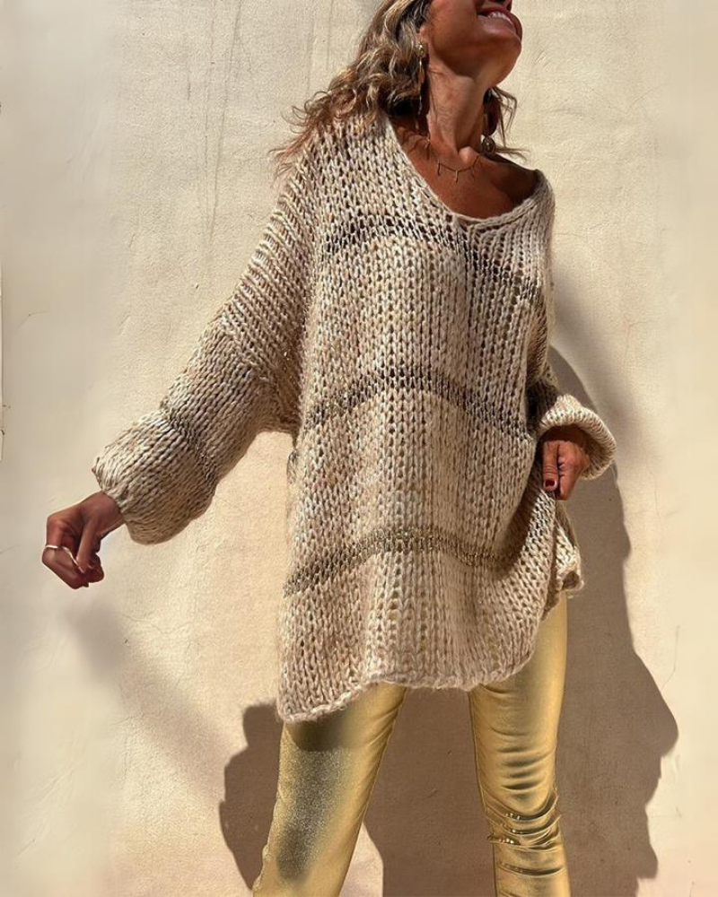 Maya - Loose Knit Jumper — Beige
