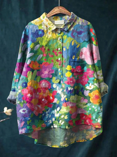 Genevieve - Vintage Floral Print Shirt — Multicoloured