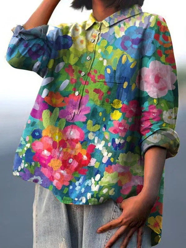 Genevieve - Vintage Floral Print Shirt