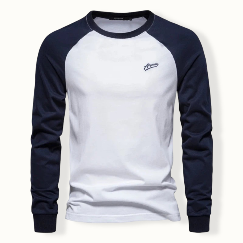 Zachary - Raglan Long Sleeve Top — White