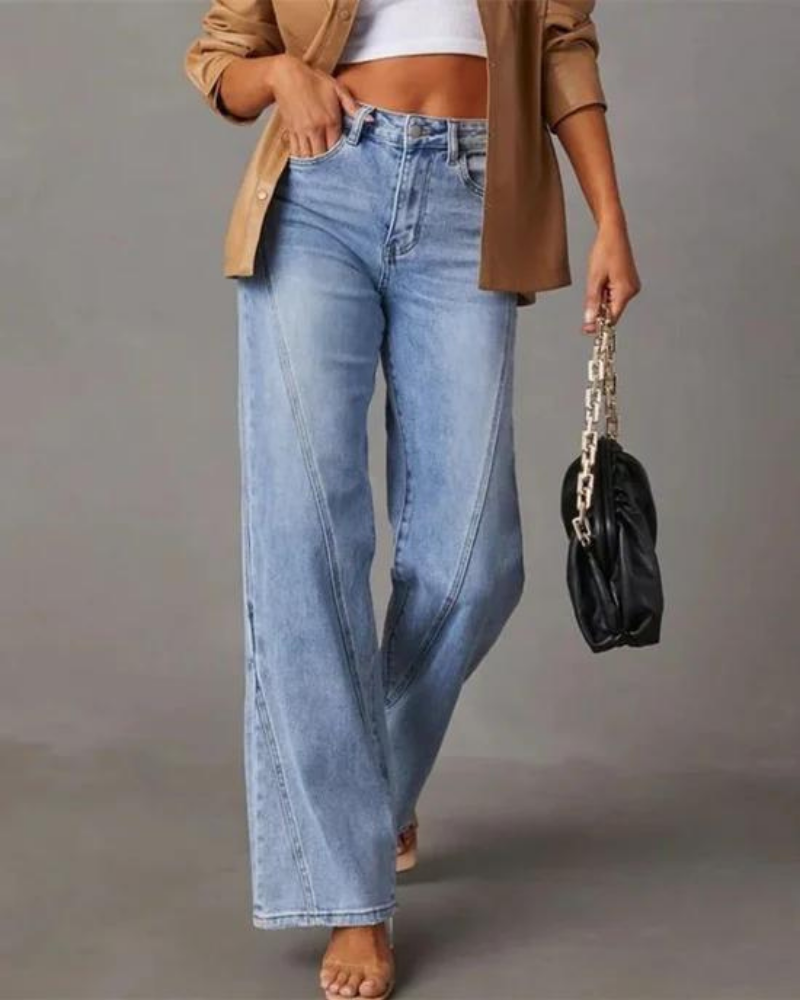 Alice - Wide Leg Jeans — Light Blue