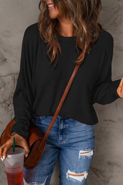 Fiona - Oversized Knit Top — Black