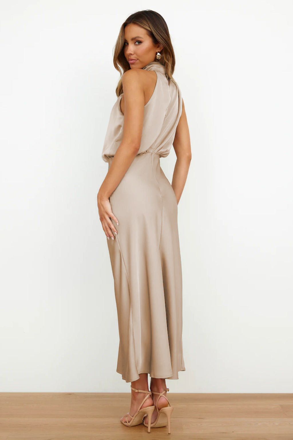 Rosa - Satin Halter Slip Maxi