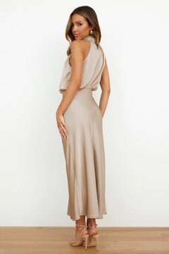Rosa - Satin Halter Slip Maxi