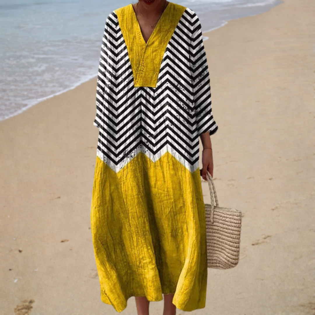 Wilhelmina - Chevron Colour Block Maxi