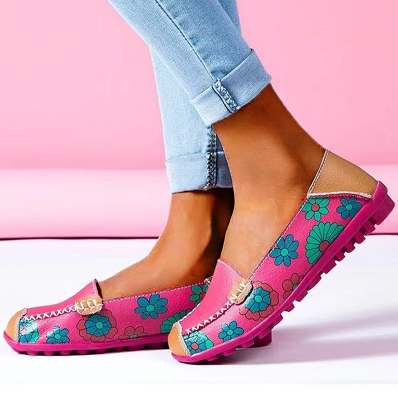 Grace - Floral Print Loafers — Rose