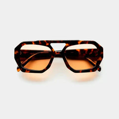 Marguerite - Oversized Tinted Sunglasses — Brown glass