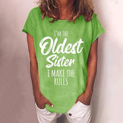 Myra - Slogan Print Tee — Green