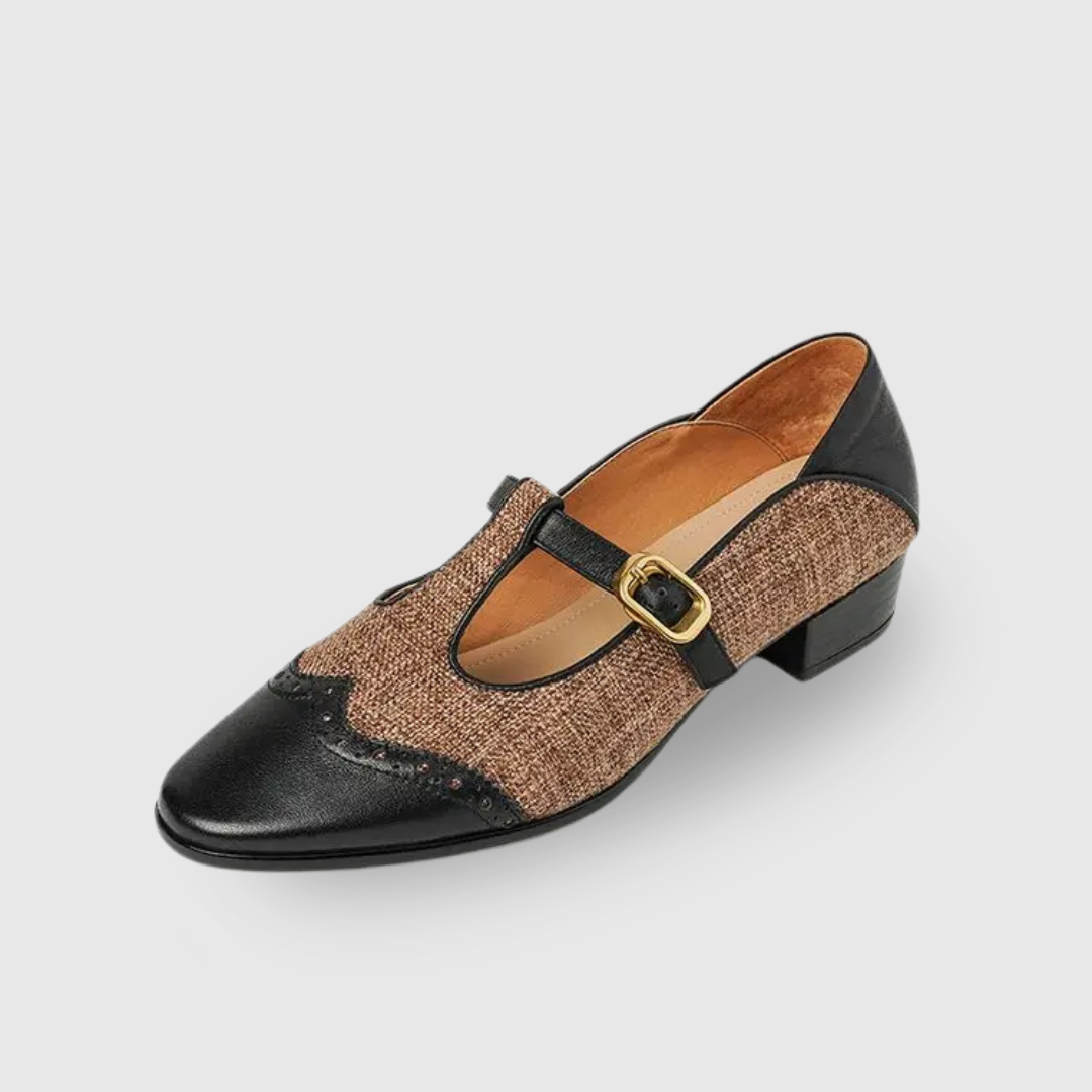 Ottoline - Two Tone Buckle T-Bar Shoes