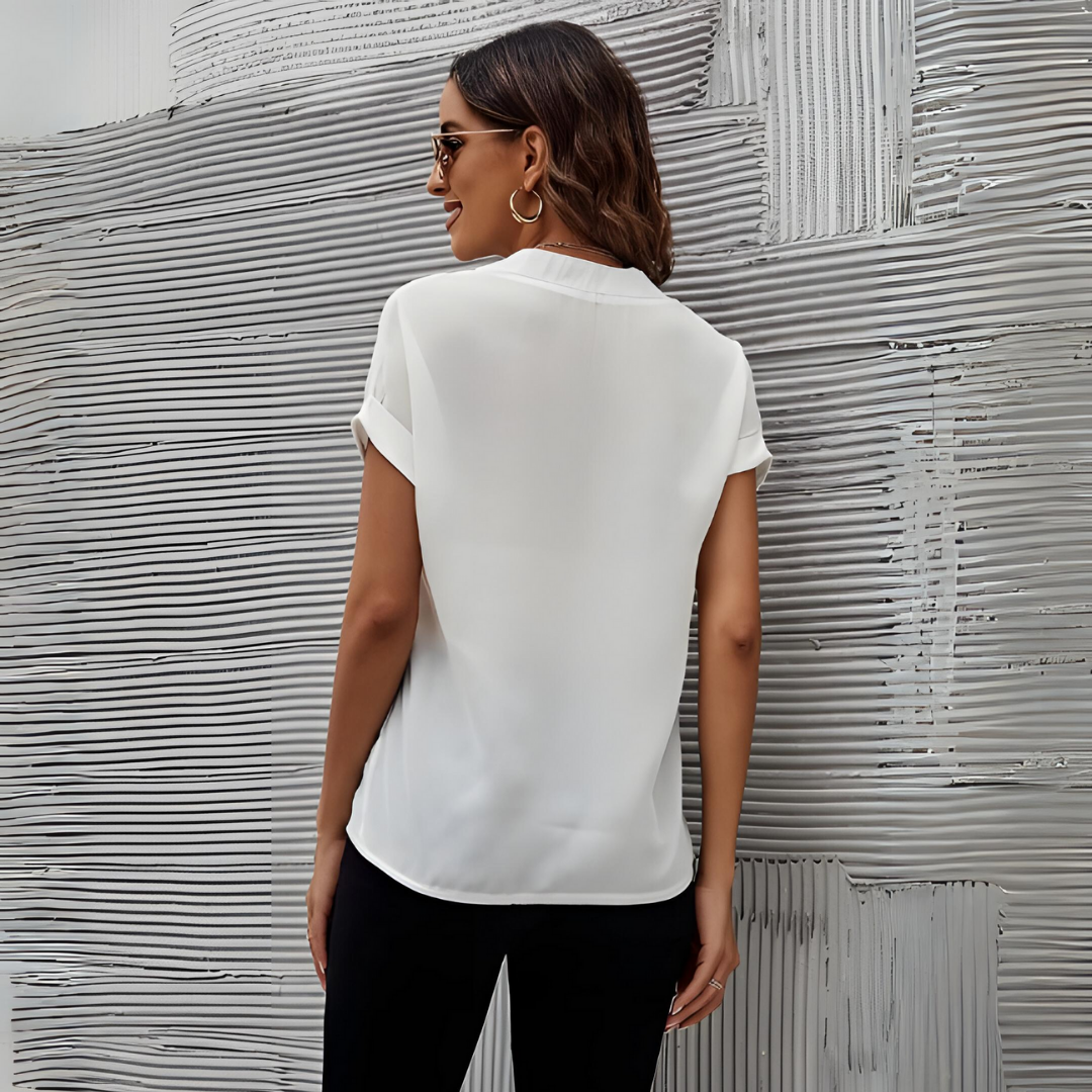 Josephine - Short Sleeve V Neck Blouse