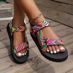 Elsie - Embroidered Flat Sandals