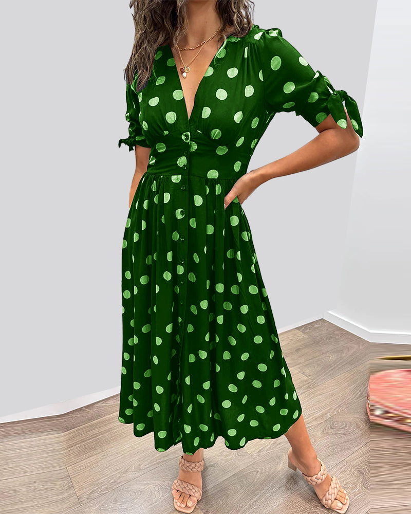 Primrose - Polka Dot V Neck Midi