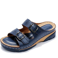 Pearl - Double Buckle Platform Slides