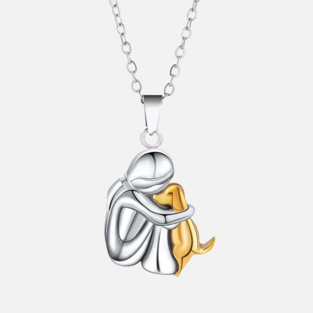 Jolene - Dog Hug Pendant Necklace — Gold