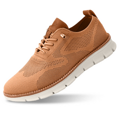Marcella - Knit Lace up Shoes — Beige