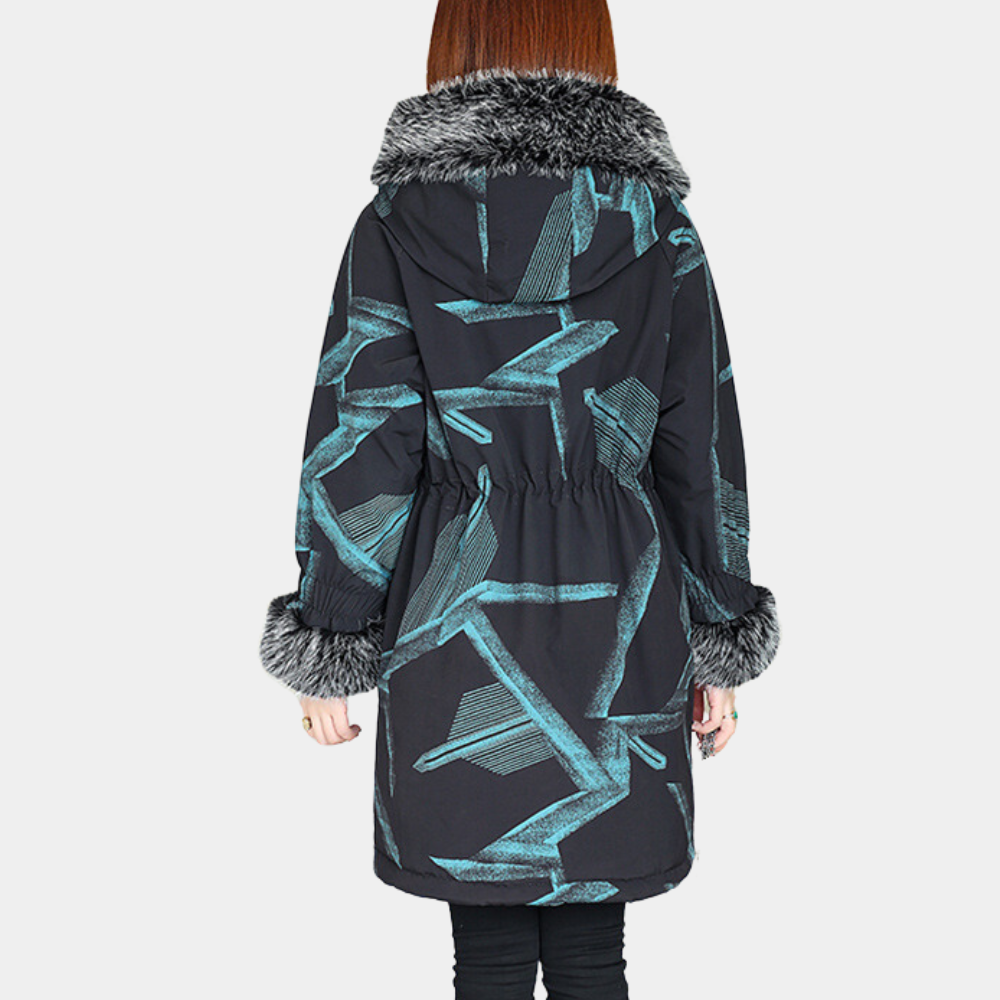 Monique - Palm Print Hooded Puffer