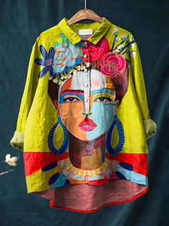 Annabelle - Oil Painted Portrait Tee — Yellow