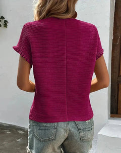 Rochelle - Textured Round Neck Tee