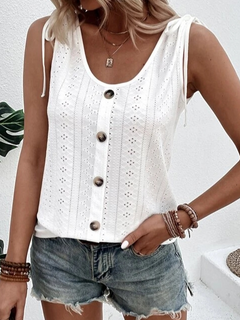 Erica - Eyelet Button Tank Top