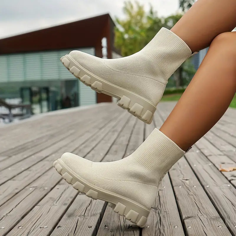 Mabel - Knit Sock Boots