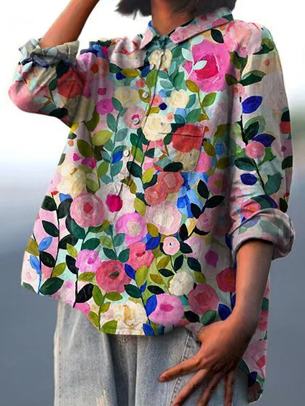 Gwendolyn - Spring Floral Print Shirt