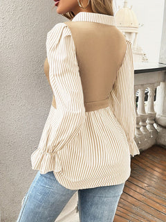 Olivia - Stripe Peplum Blouse