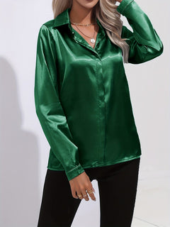 Madeleine - Satin Shirt with Collar
