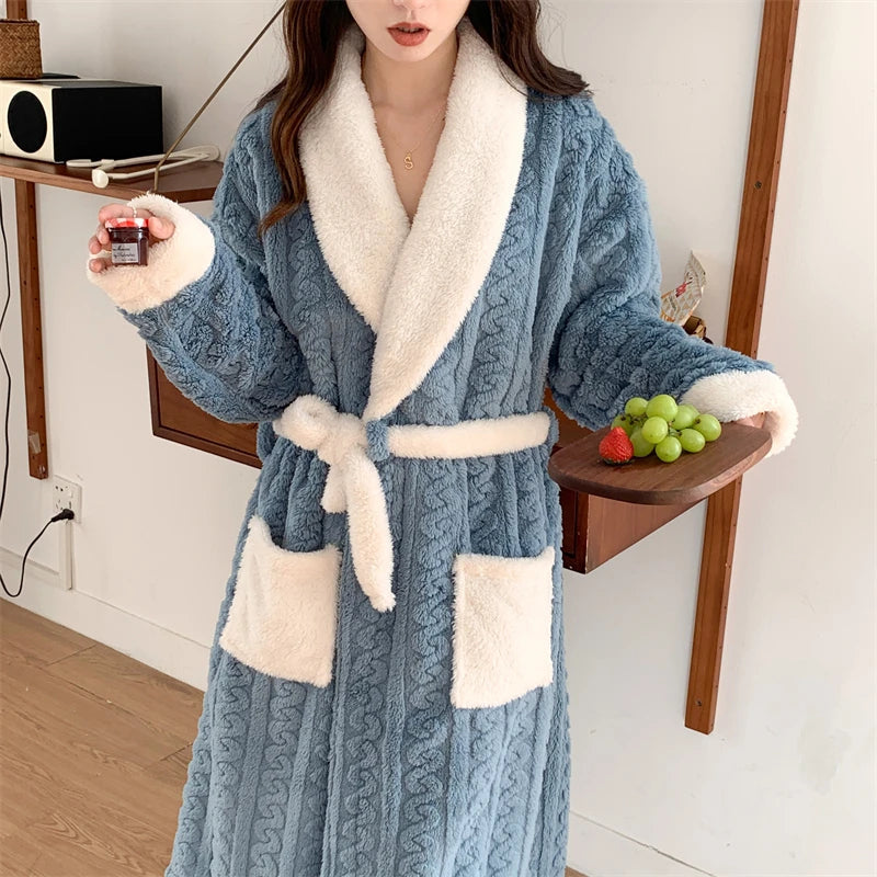 Louisa - Fleece Robe with Shawl Collar