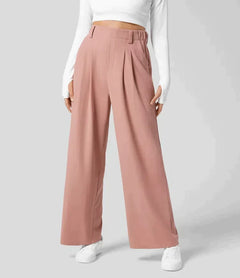 Charmaine - Pleated Wide Leg Trousers — Pink