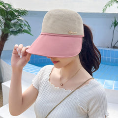 Hannah - Straw Sun Hat — Pink