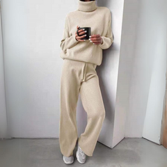Anna - Turtleneck and Trouser Set — White