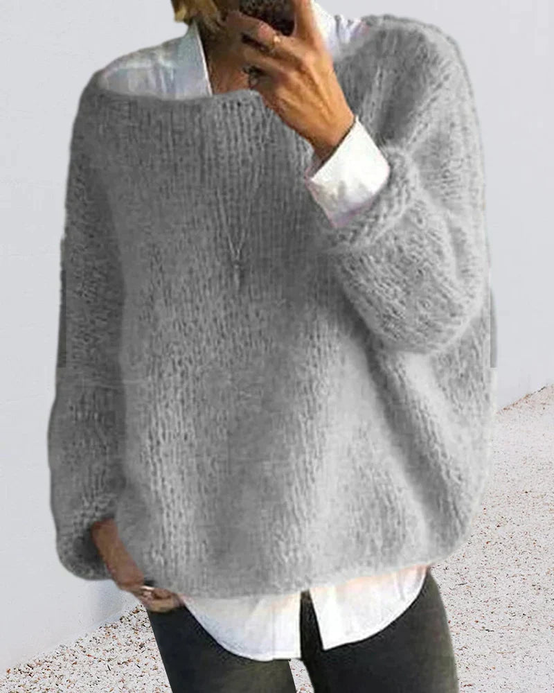 Rosalie - Mohair Batwing Jumper — Grey