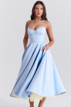 Felicity - Satin Corset Midi Dress