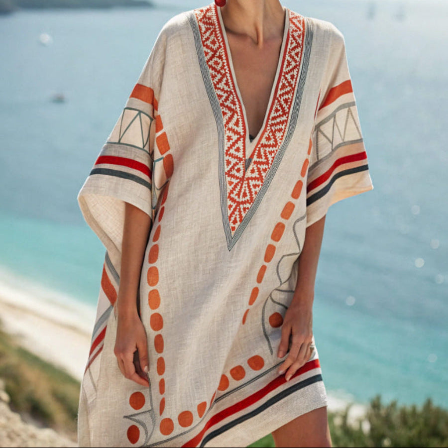 Marlow - Terracotta Motif Kaftan