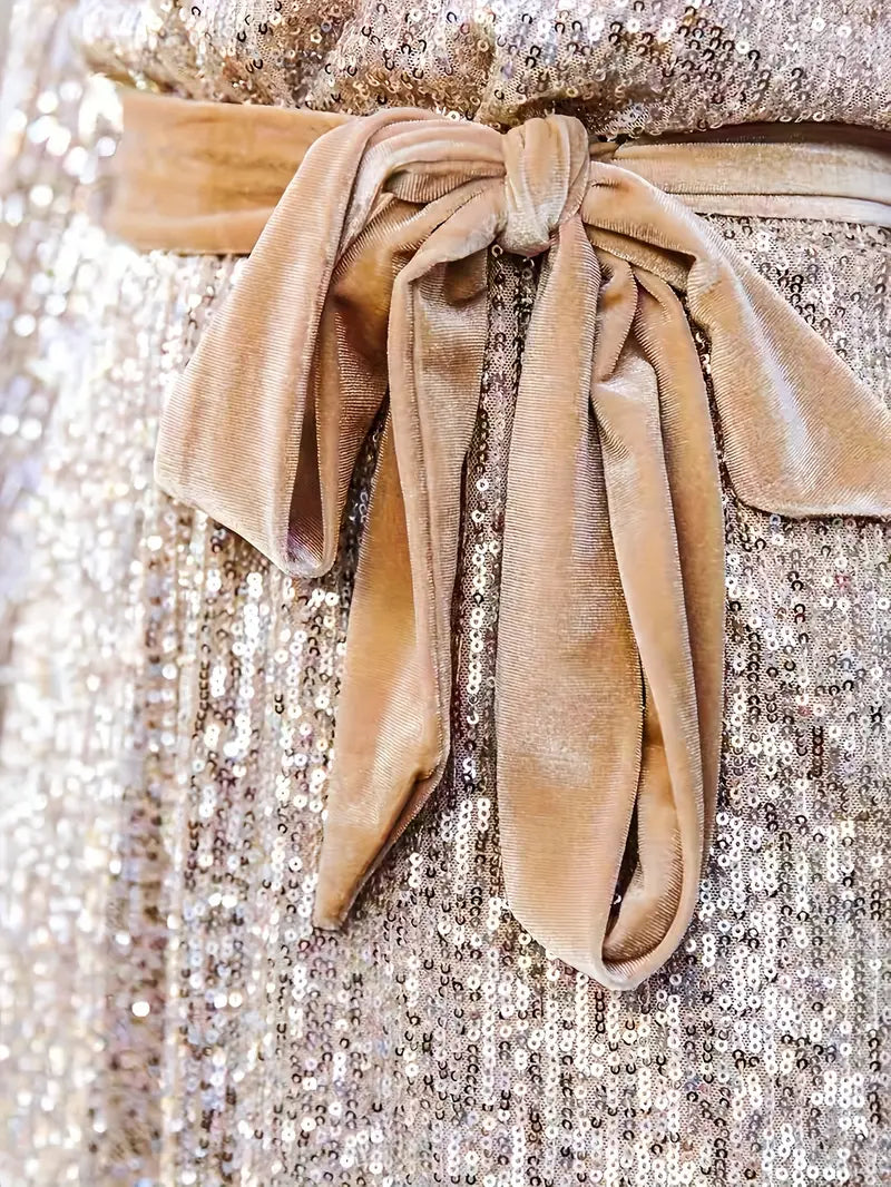 Catherine - Sequin Mini with Tie Belt