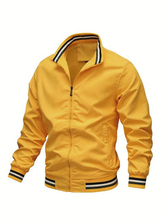 Thomas - Zip Bomber with Stripes — Yellow