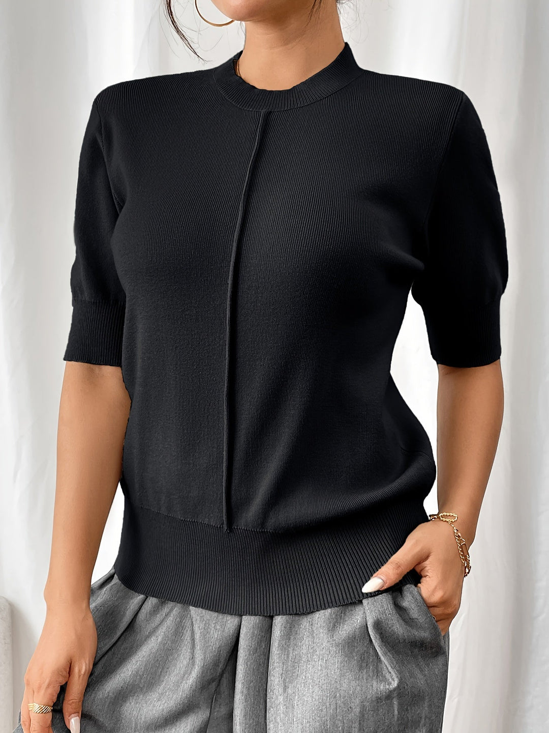 Elise - Knit Short Sleeve Top